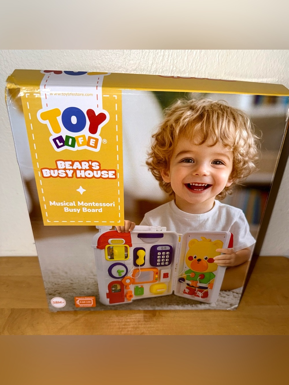 Toy Life Bear's Busy House Musical Montessori Board, Bilingual (EN/SP) Brand New